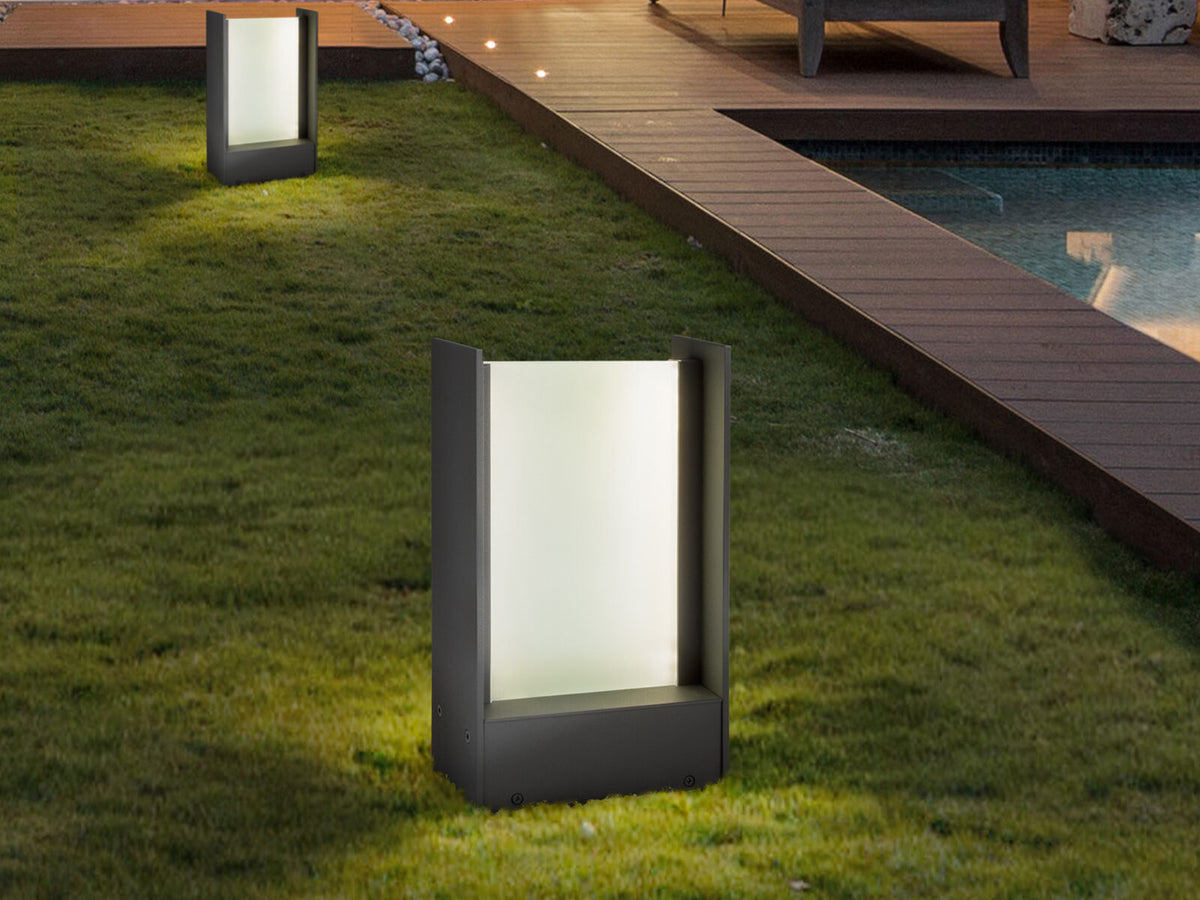 Baliza de exterior LED Matia gris oscuro 30 cm