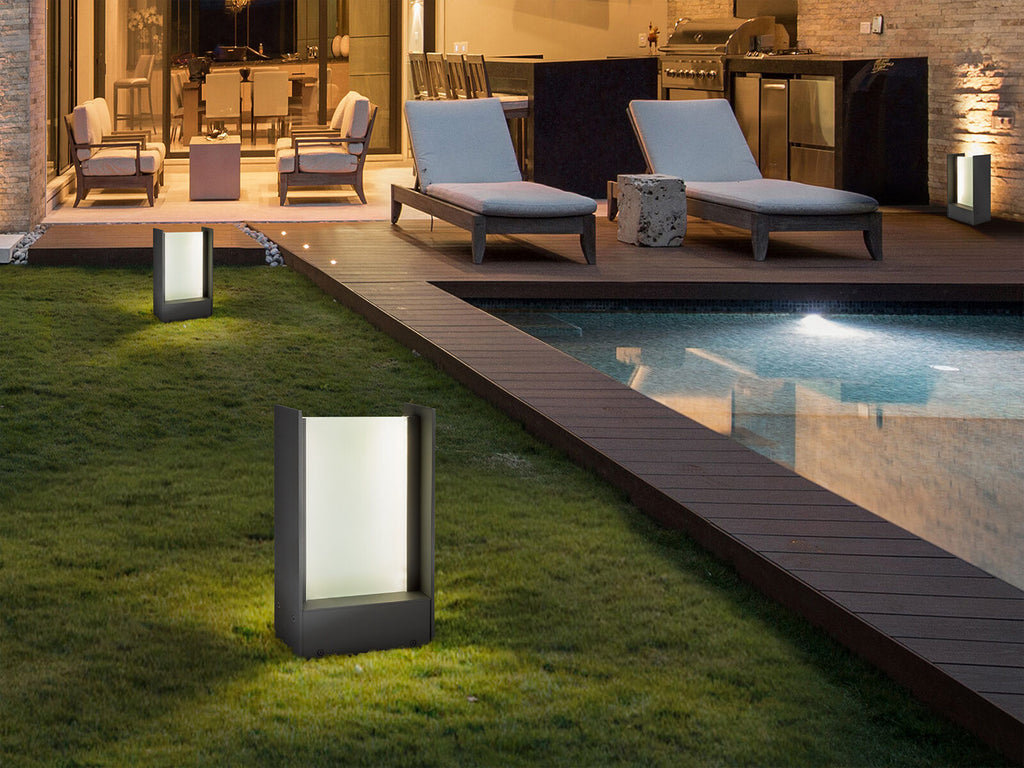 Baliza de exterior LED Matia gris oscuro 30 cm