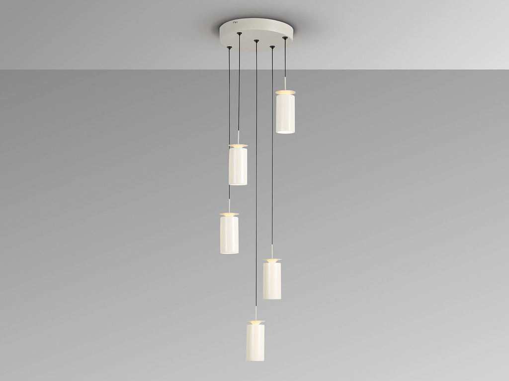 Lámpara de techo Alfara 5 luces redonda crema Ø40