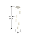 Lámpara de techo Alfara 5 luces redonda crema Ø40 - medidas