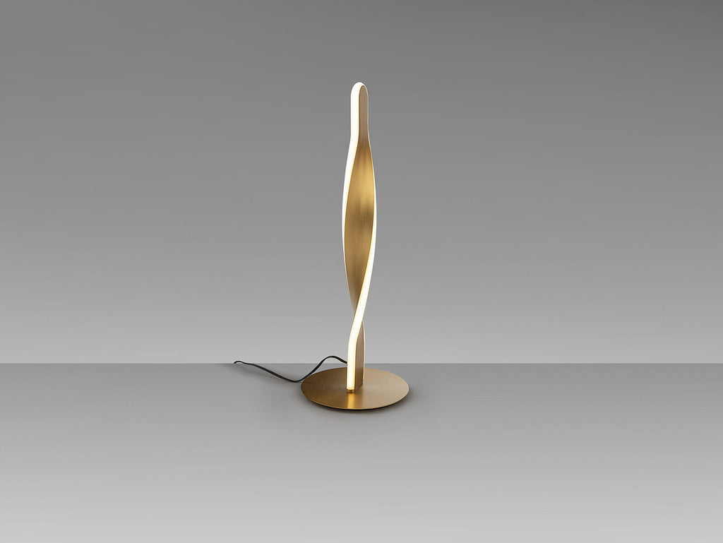 Lámpara de mesa Twist LED oro cepillado