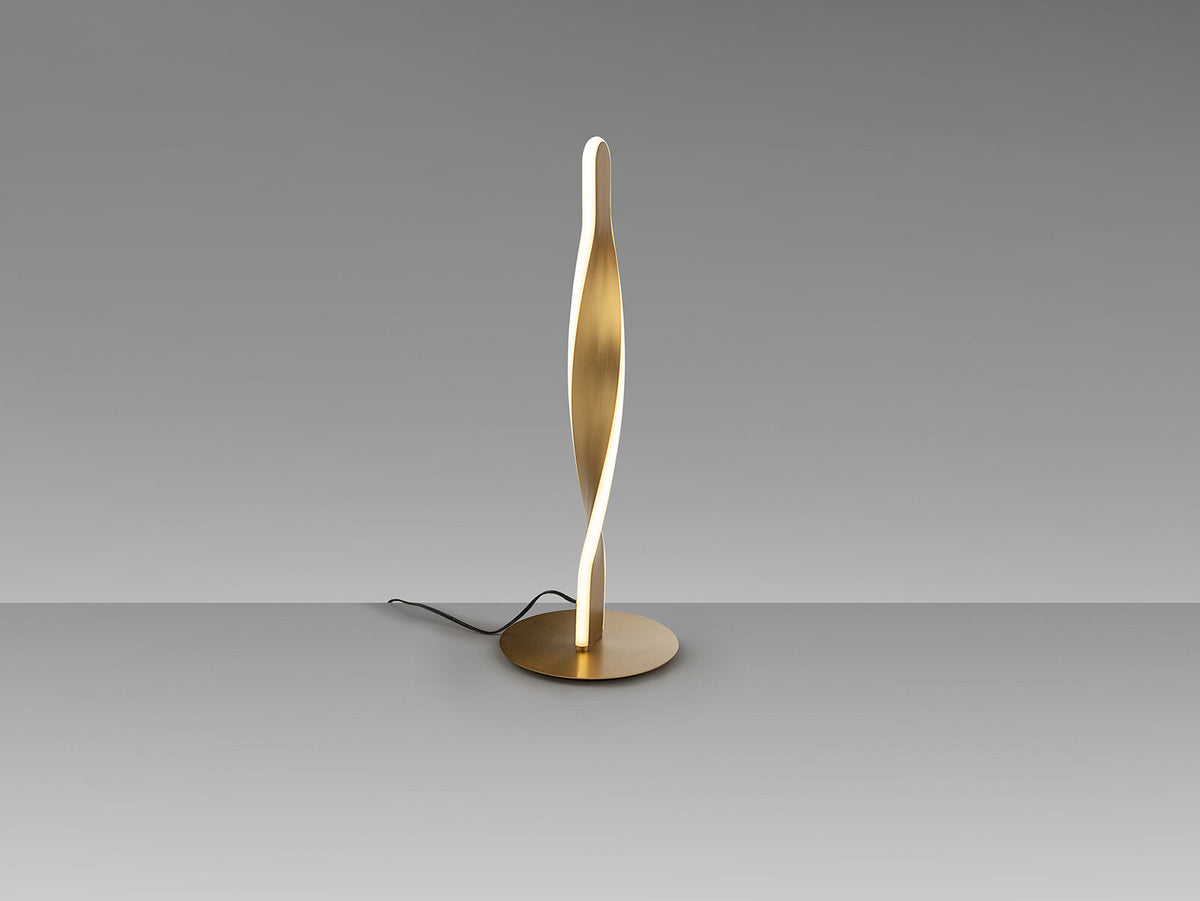 Lámpara de mesa Twist LED oro cepillado