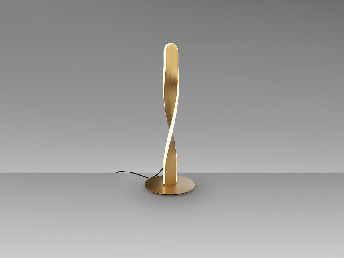 Lámpara de mesa Twist LED oro cepillado