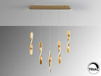 Lámpara de techo Twist 5 luces oro cepillado
