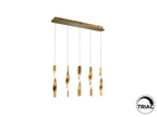 Lámpara de techo Twist 5 luces oro cepillado