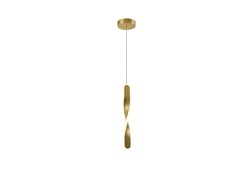 Lámpara colgante Twist oro cepillado