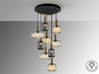 Lámpara de techo Norma 9 luces negro y latón