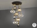 Lámpara de techo Norma 9 luces negro y latón