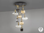Lámpara de techo Norma 9 luces negro y latón