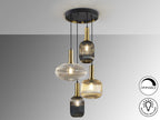 Lámpara de techo Norma 4 luces negro y latón