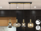 Lámpara de techo Norma lineal 4 luces negro y latón