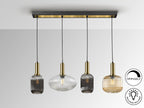 Lámpara de techo Norma lineal 4 luces negro y latón