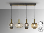 Lámpara de techo Norma lineal 4 luces negro y latón