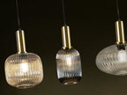 Lámpara de techo Norma lineal 5 luces negro y latón