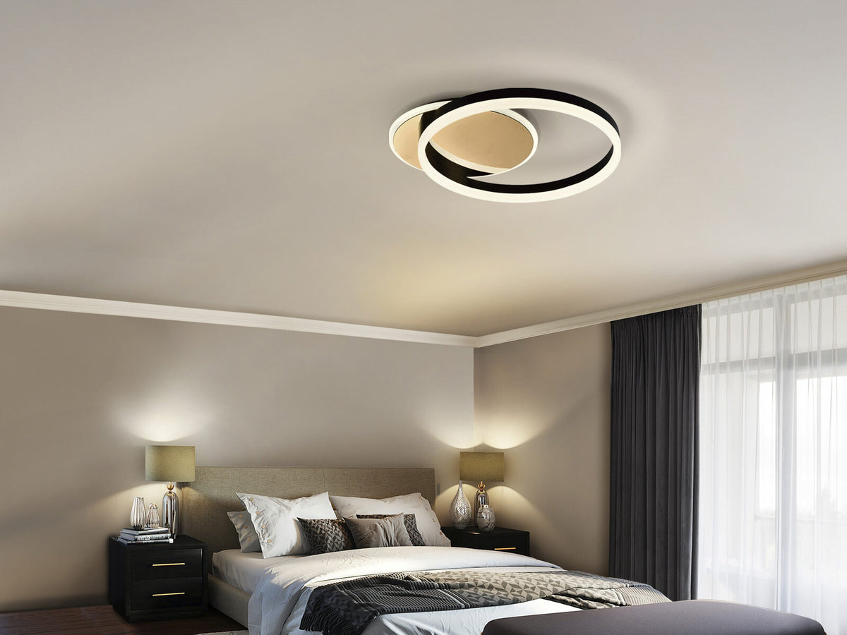 Plafón o aplique LED Oriel oro y negro