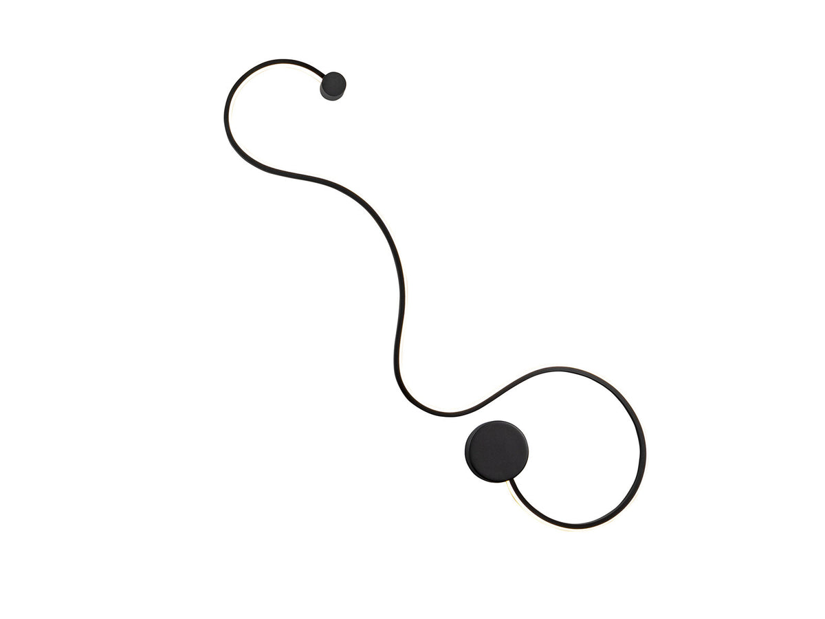 Aplique LED Grafos grande negro mate