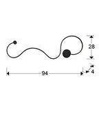 Aplique LED Grafos grande negro mate - medidas