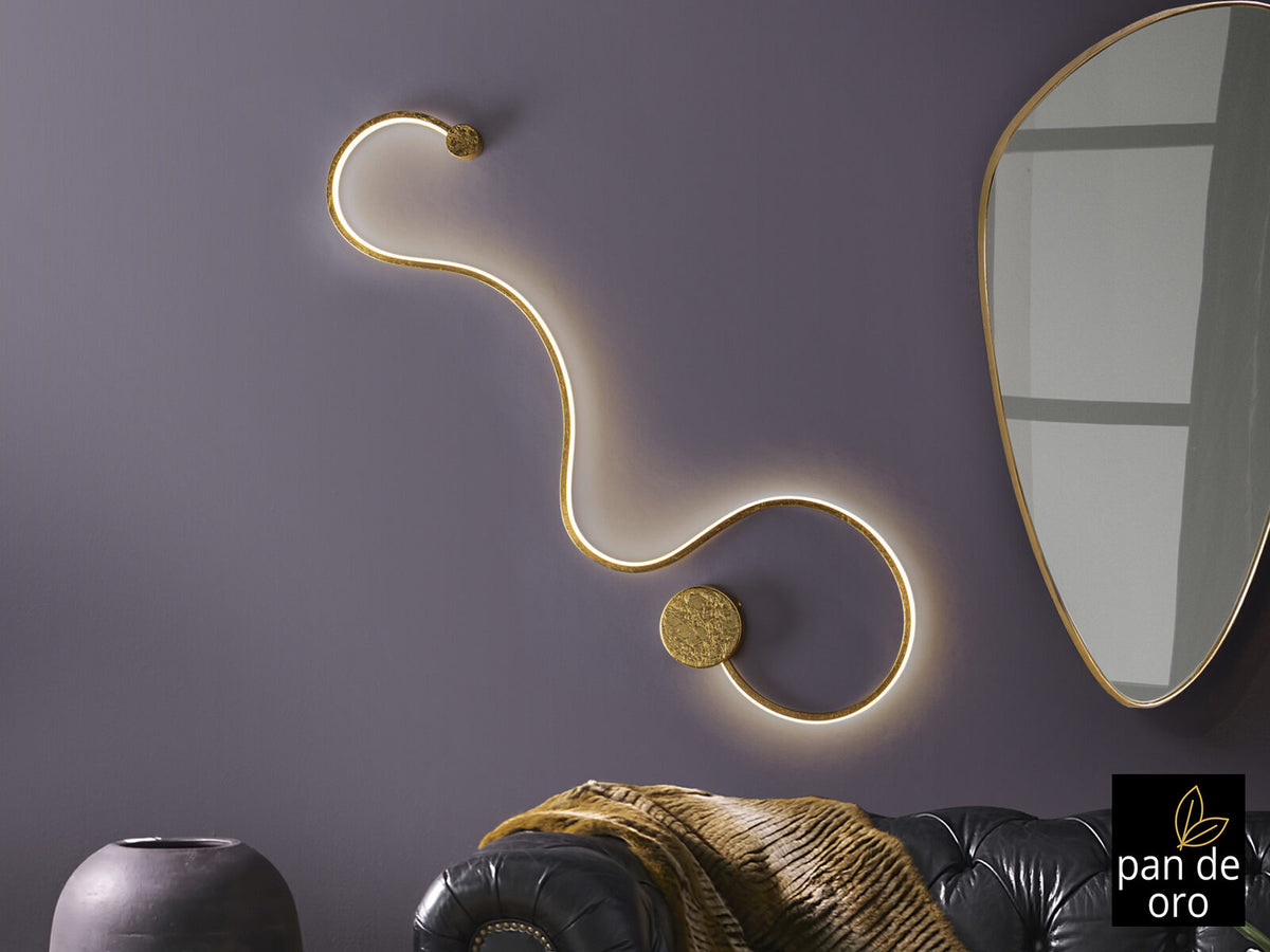 Aplique LED Grafos grande pan de oro