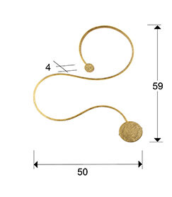 Aplique LED Grafos pequeño pan de oro - medidas