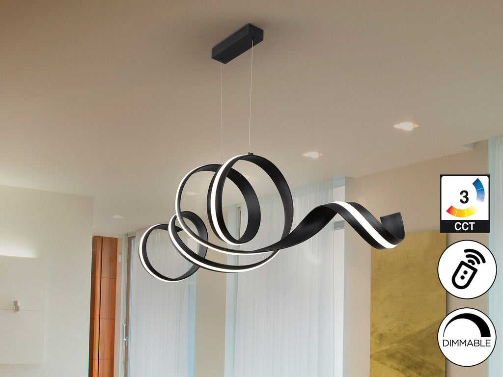 Lámpara de techo Amara horizontal LED CCT negro mate