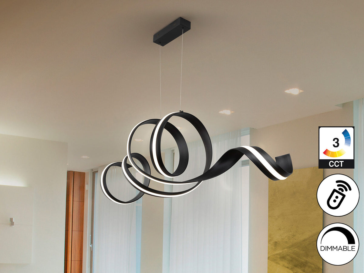 Lámpara de techo Amara horizontal LED CCT negro mate