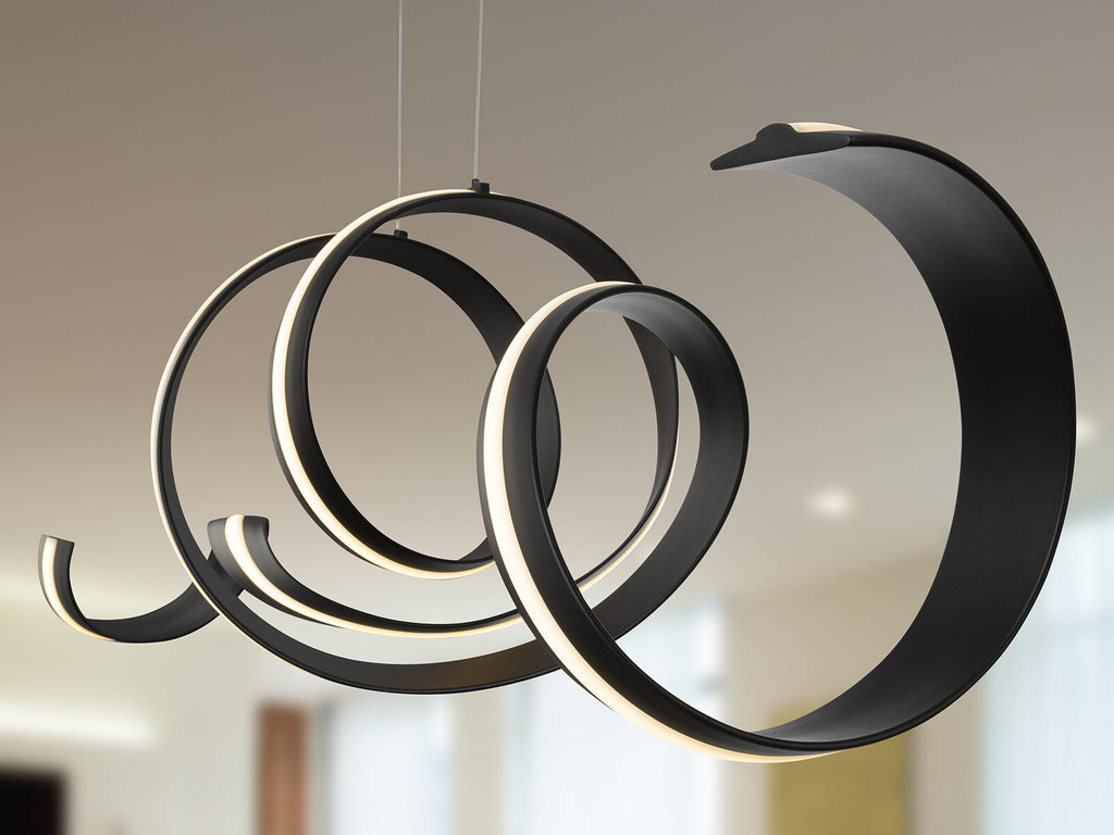 Lámpara de techo Amara horizontal LED CCT negro mate