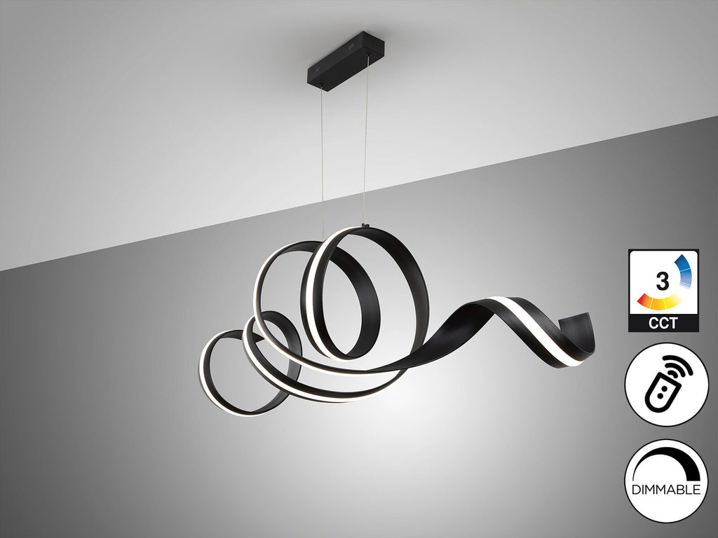 Lámpara de techo Amara horizontal LED CCT negro mate
