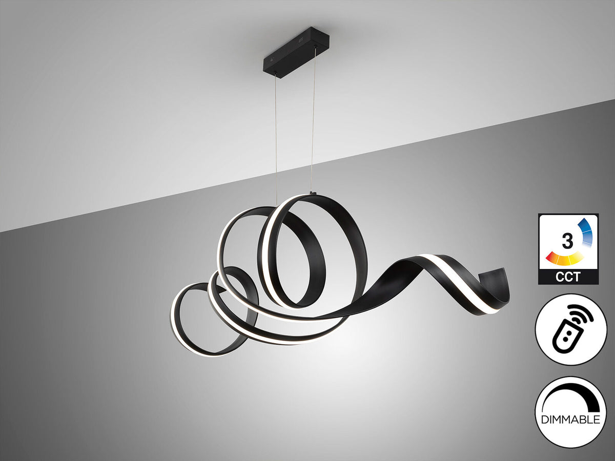 Lámpara de techo Amara horizontal LED CCT negro mate