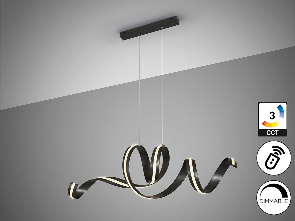Lámpara de techo Amara horizontal LED CCT negro mate