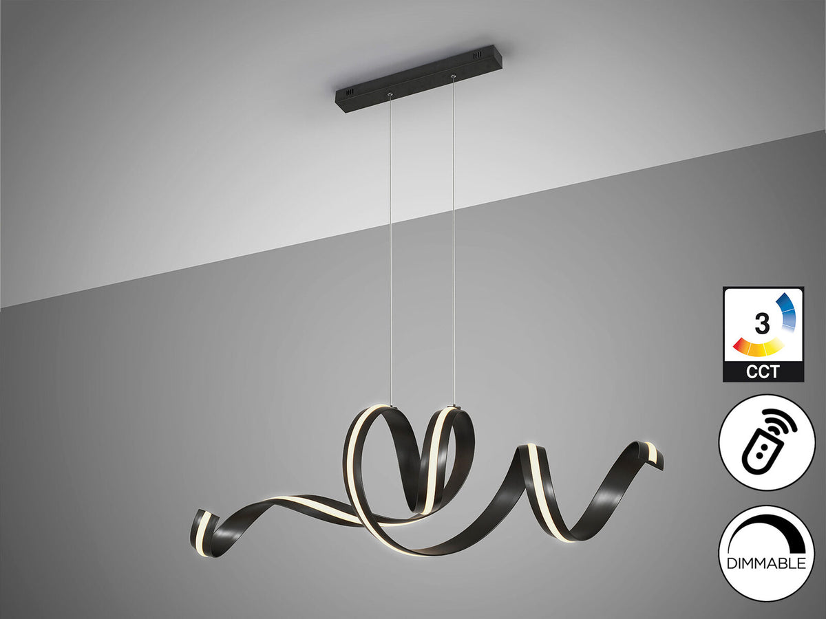 Lámpara de techo Amara horizontal LED CCT negro mate