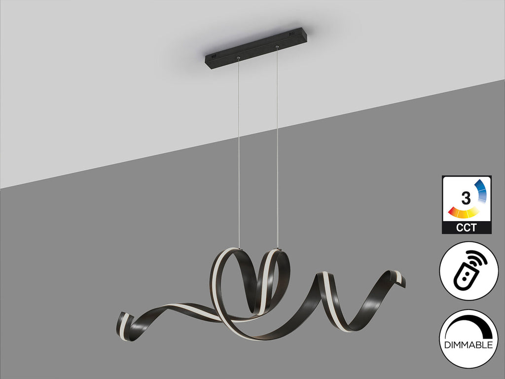 Lámpara de techo Amara horizontal LED CCT negro mate