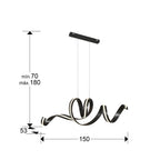 Lámpara de techo Amara horizontal LED CCT negro mate - medidas