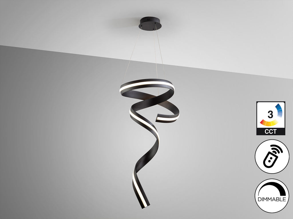 Lámpara de techo Amara vertical LED CCT negro mate