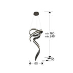Lámpara de techo Amara vertical LED CCT negro mate - medidas