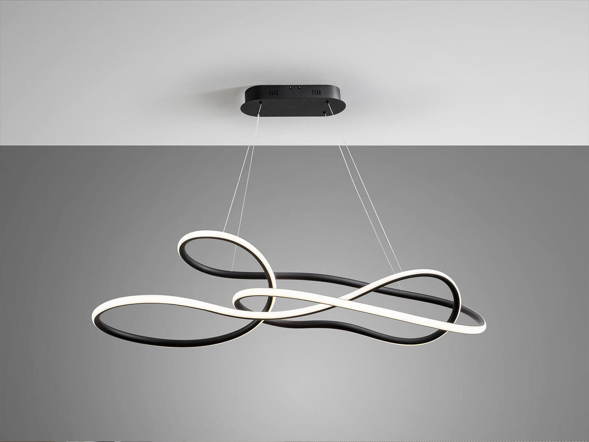 Lámpara de techo grande Evania LED CCT negro mate