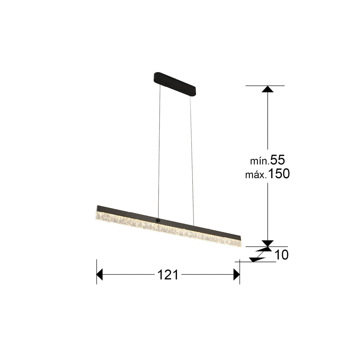 Lámpara de techo Ixias LED CCT gris y negro - medidas
