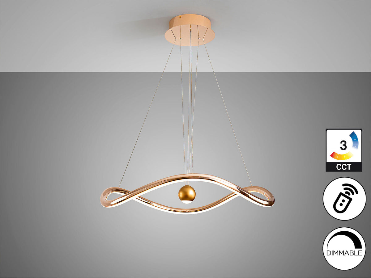 Lámpara de techo Romina LED CCT dorado brillo