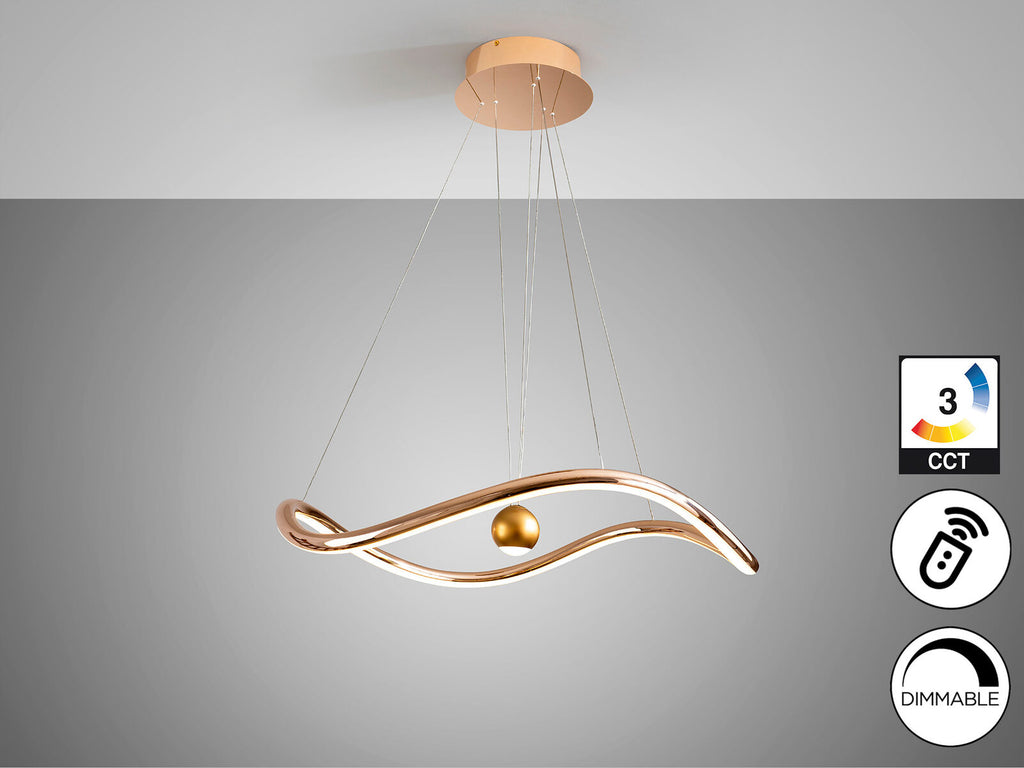 Lámpara de techo Romina LED CCT dorado brillo