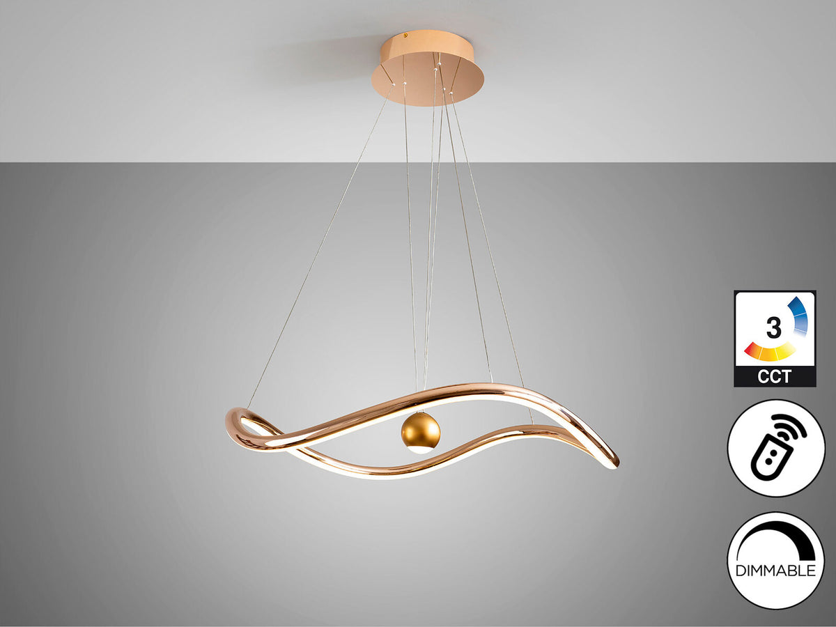 Lámpara de techo Romina LED CCT dorado brillo