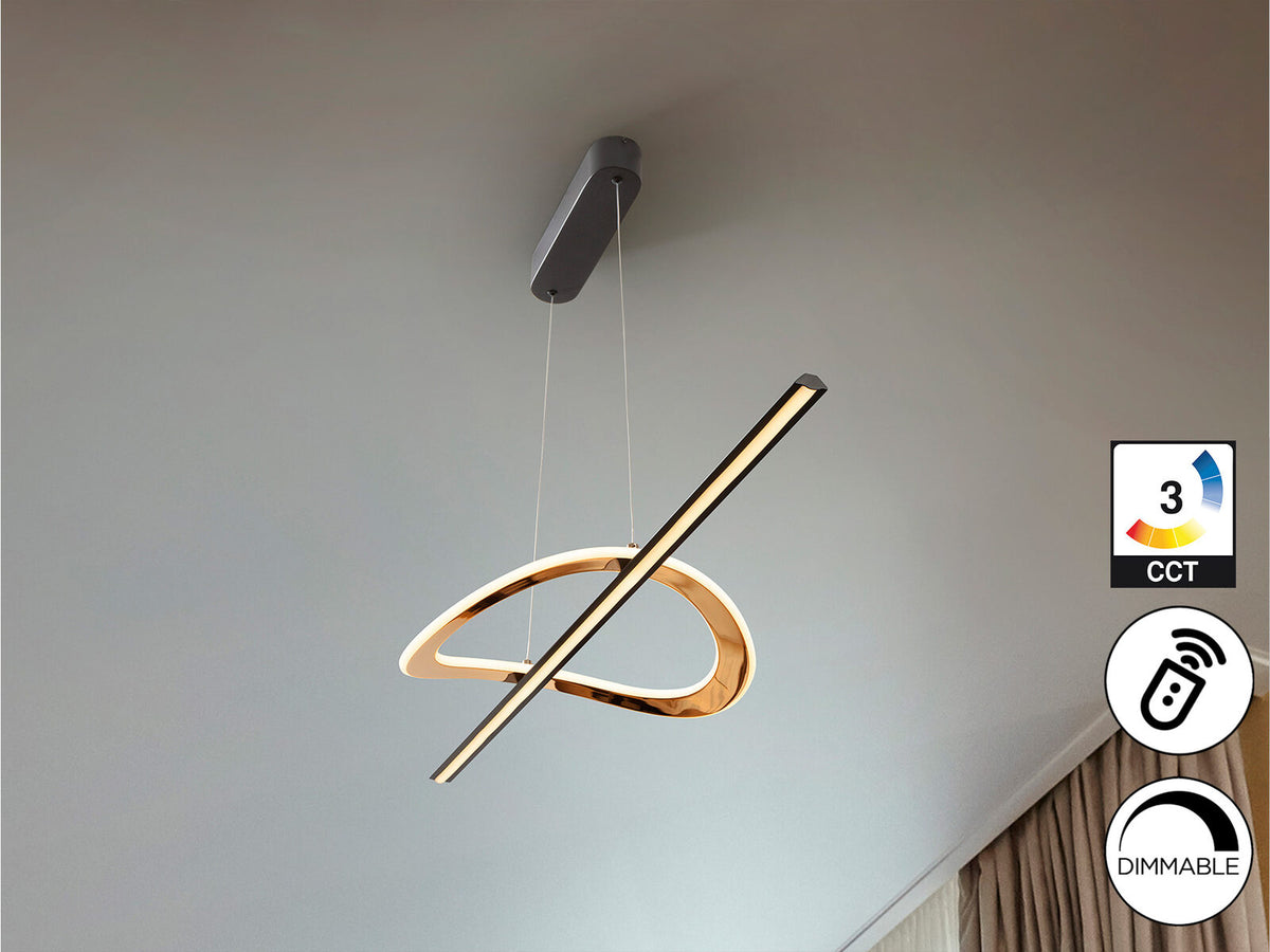 Lámpara de techo Enora LED CCT negro y dorado