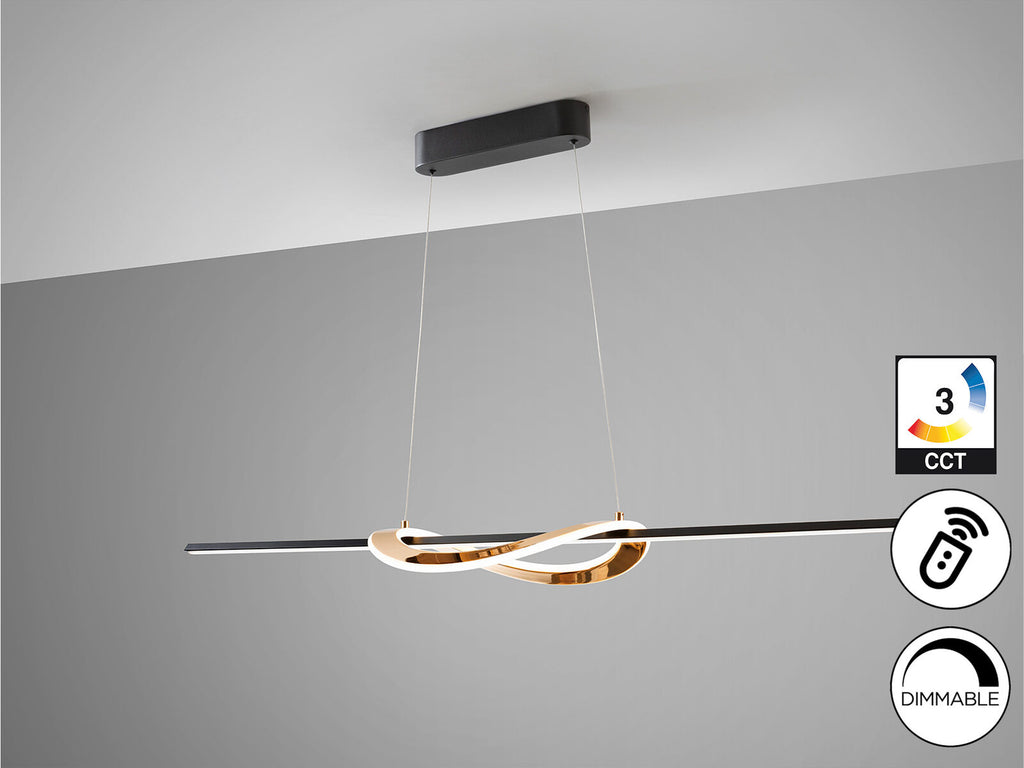 Lámpara de techo Enora LED CCT negro y dorado