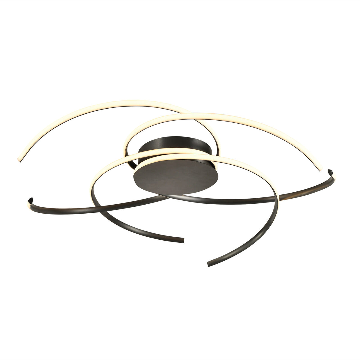 Plafón LED grande Cadence negro Ø100 CCT dimable