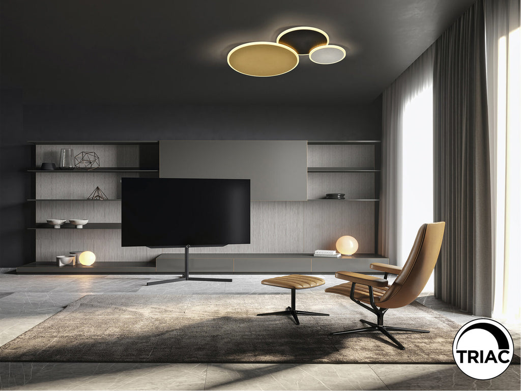 Plafón LED Umbra oro, negro y blanco