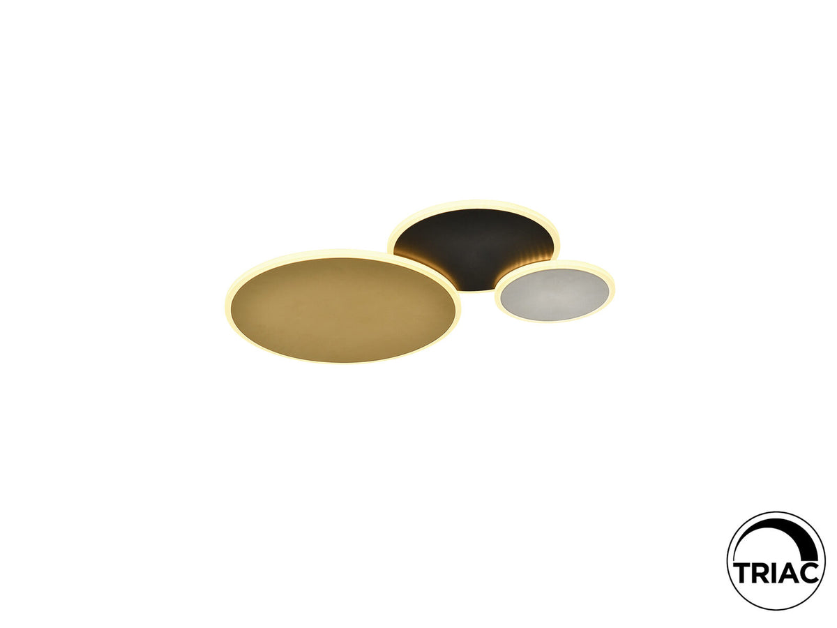 Plafón LED Umbra oro, negro y blanco
