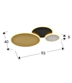 Plafón LED Umbra oro, negro y blanco - medidas