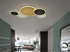Plafón LED Umbra grande oro, negro y blanco