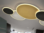 Plafón LED Umbra grande oro, negro y blanco