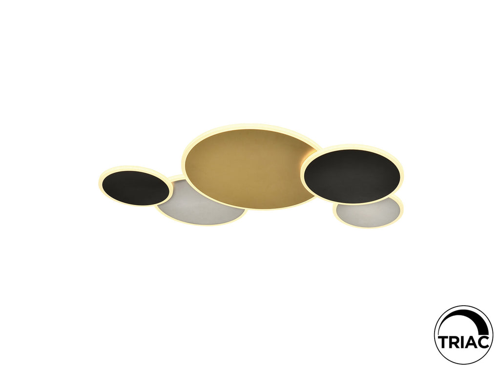 Plafón LED Umbra grande oro, negro y blanco