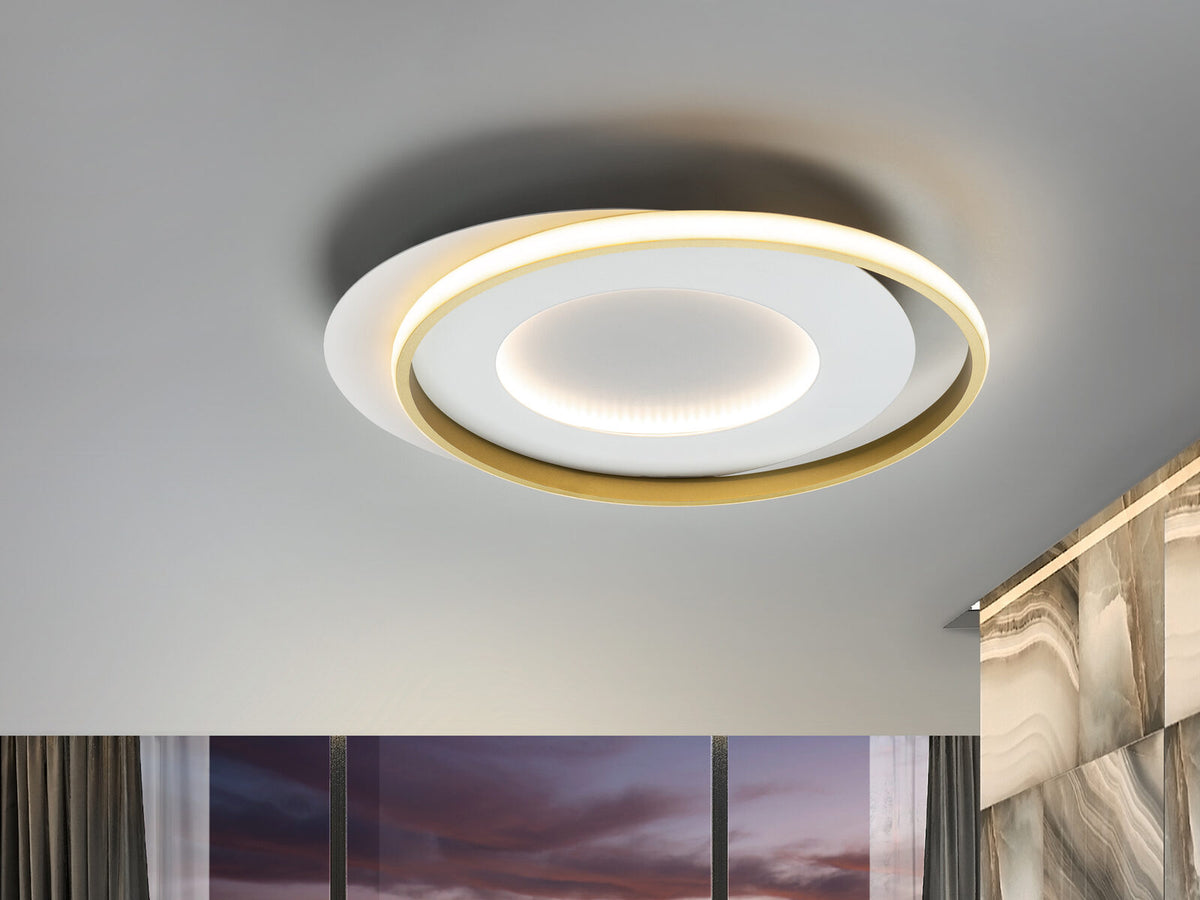 Plafón LED Limbos blanco y oro