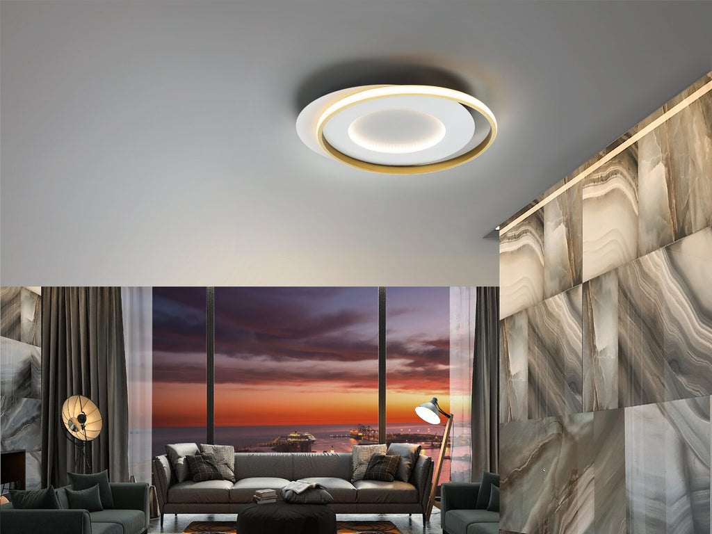 Plafón LED Limbos blanco y oro